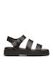 Damen Flache Sandalen Schwarz