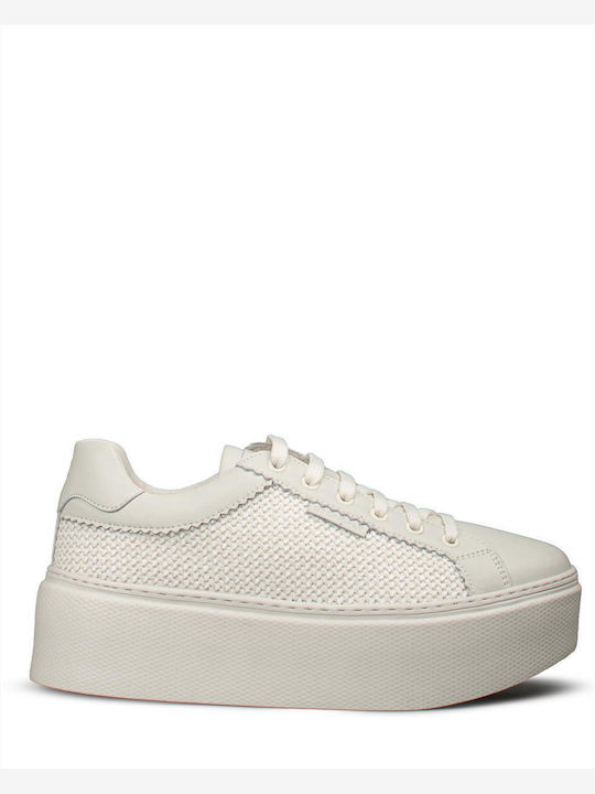 Sandale Flatforme Damă Albe