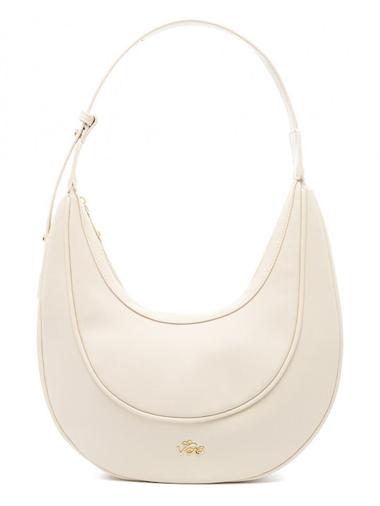 Damen Schultertasche Creme