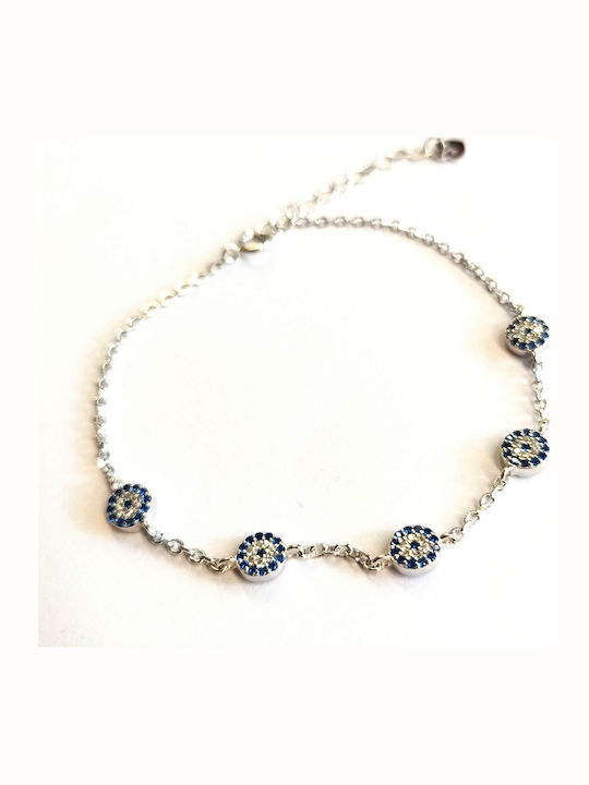 Amalfi Accessories Women's Bracelet with Eye Design in Silver