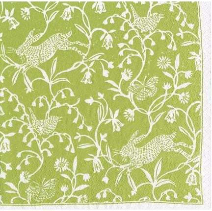 Xαρτοπετσέτες Luncheon Hedgerow Moss Green 16.5x16.5cm Caspari 20 Tεμάχια