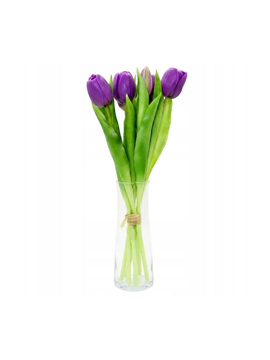 Bouquet Of Purple Tulips 31cm 7 Pieces Saska Garden