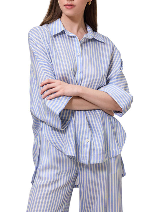 Enzzo Long Sleeve Women's Shirt Blue