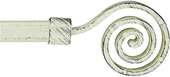 TnS Ausziehbare Metallische Vorhangstange Einzeln 120-210cm Beige Gold Spiral 09-950-0450-Spiral