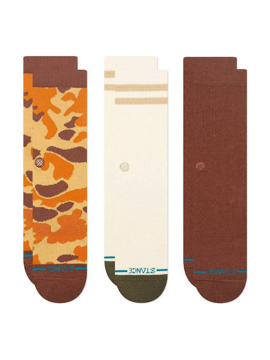 Stance Camo Αθλητικές Κάλτσες Καφέ 3 Ζεύγη