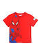 Kids Short-Sleeved Top Red Spiderman Web