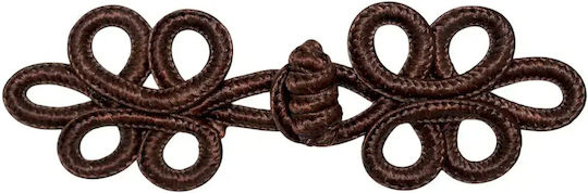 Decorative Fastener Pasamanteri Cord Brown Dark Size 8cm x 3cm 1 Piece