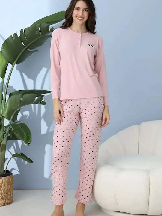 Lindros Summer Women's Pink Powder Pyjama Set