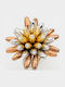 Women's Ring with Stones Silver Gold Plated