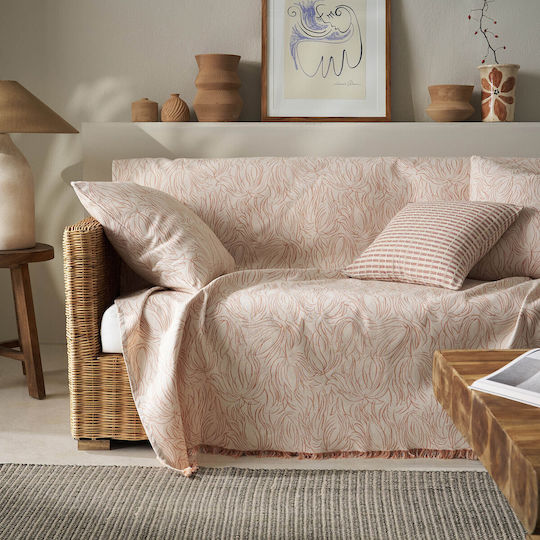 Gofis Home Delia Sofa Throw 2 Seater 2 Sides 180x250cm Dusted Clay Gofis Home Delia Sofa Throw 2 Seater 2 Sides 180x250cm Dusted Clay