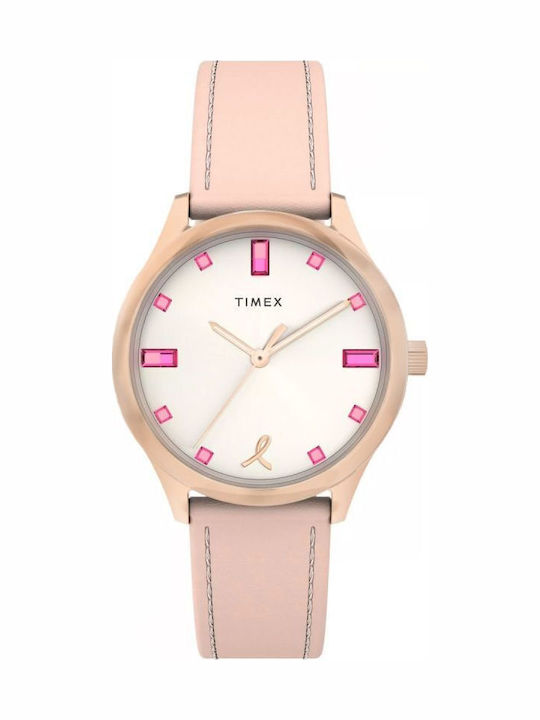 Timex Ρολόι Μπαταρίας με Δερμάτινο Λουράκι Timex Ρολόι Μπαταρίας με Δερμάτινο Λουράκι