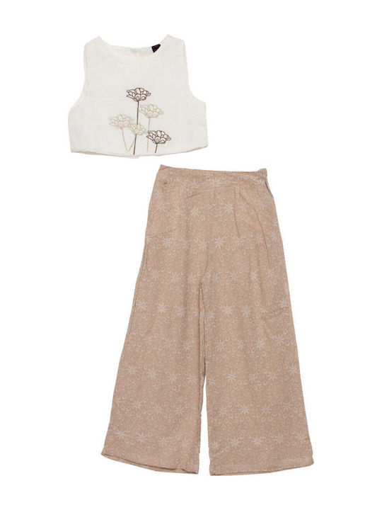 Kinderbekleidungsset mit Sommerhose 2 Stück Ecru