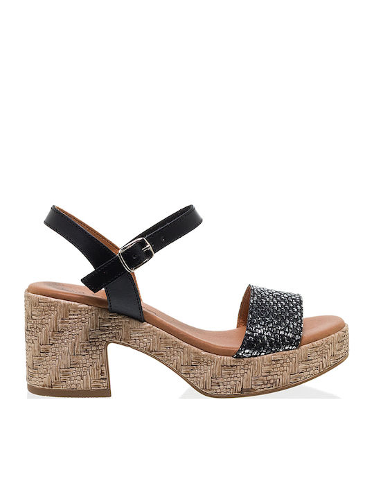Eva Frutos Sandale Din Piele Negre
