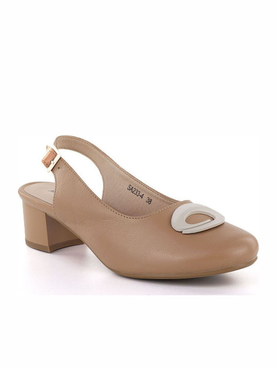 M.Daszyński Leder Pumps Braune
