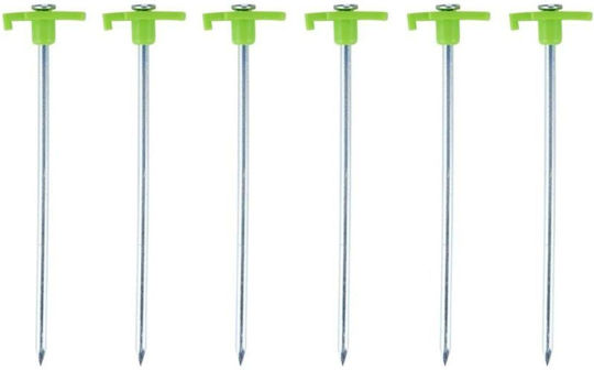 Tent Pegs 19cm Set 6 Pcs Metal Plastic Camp Active