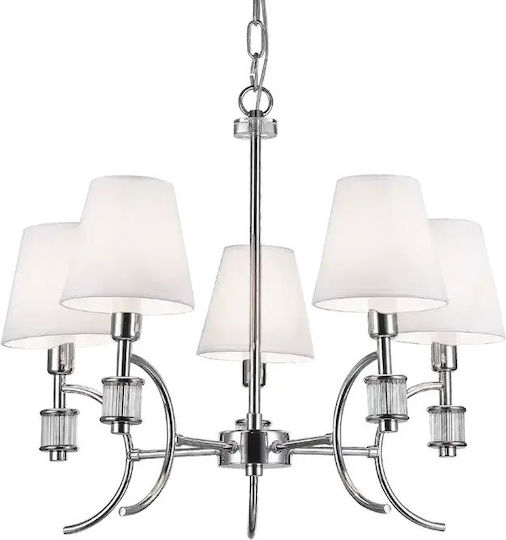 COSMOLight Silver Ceiling Light with Crystals