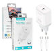 Apokin Φορτιστής με Θύρα USB-C και Καλώδιο USB-C - USB-C 25W Power Delivery Λευκός