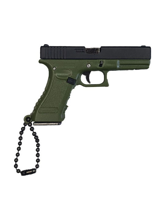 Glock G17 Пистолет Миниатюра Ключодържател Черно OD Зелено