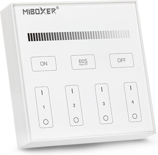 Eurolamp Wireless Wall Controller Rf Dimmer External Square 4 Channels Monochrome-145-71407