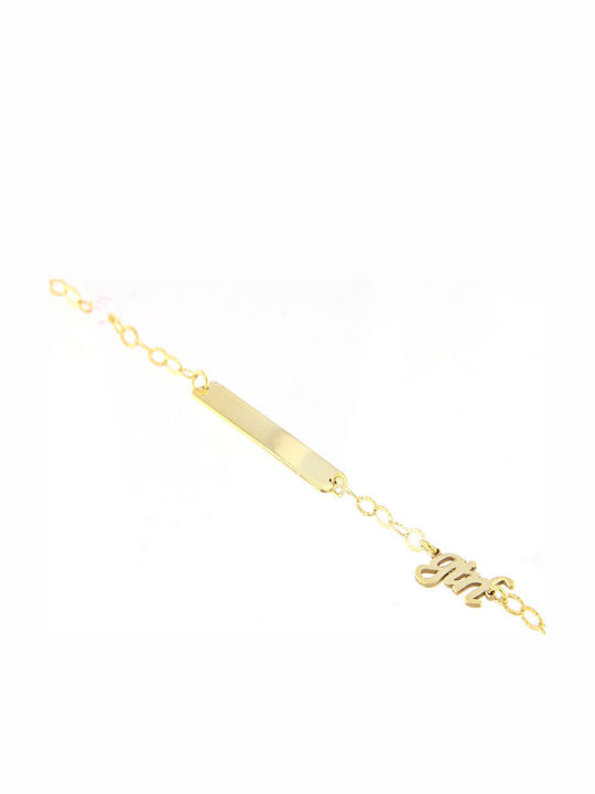 Ios Kids Bracelet ID from Gilded Silver with Stones