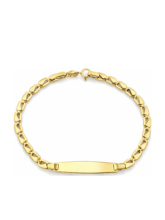 Daskalakis Kids Bracelet ID Made of 9K Gold