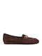 Leather Women's Loafers in Brown Colour