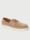 Suede Men's Boat Shoes in Beige Colour