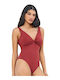 One Piece Swimsuit For Large Bust Burgundy
