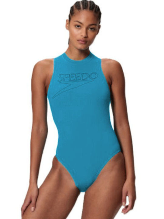 Endurance+ Logo Hydrasuit Athletic Swimsuit With Zipper Blue