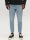 Alex Ανδρικό Παντελόνι Τζιν Cropped Ελαστικό Relaxed Tapered Fit Μπλε