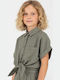 Kids Shirt Short-sleeved Linen Khaki