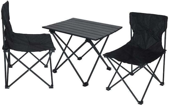 Enero Τραπέζι Ατσάλινο για Camping Πτυσσόμενο 24x72cm Μαύρο