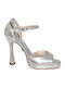 Damen Sandalen Silber Leder
