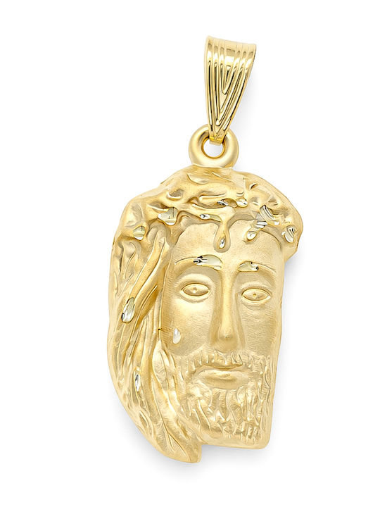 Daskalakis Kinder Amulet Daskalakis mit Kette mit Jesus Christus aus Gold 9K 56166