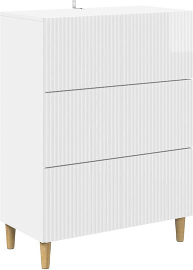 Comodă Dormitor din Lemn Alb Lucios 66x34.5x90 cm