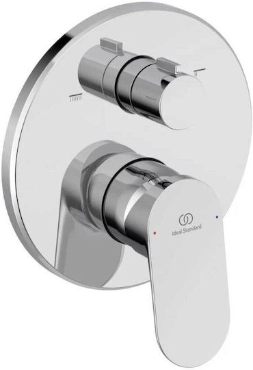 Ideal Standard Built-in Battery Mixer for Shower 2 Exits Silver