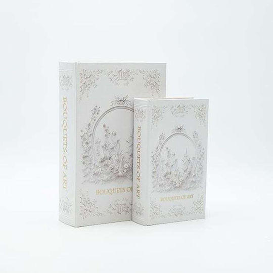 Set de Cutii Decorative din Lemn în Formă de Carte 27x18x7cm 2 Bucăți