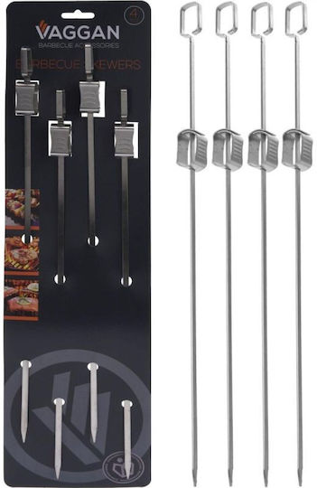 Frigare Shashlik 4 Bucăți Lungime 40.5 Cm Oțel Inoxidabil