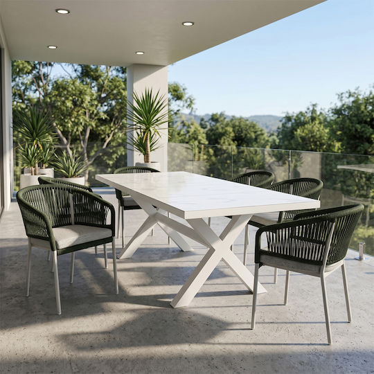 Outdoor Chair Metallic Tondo Off White 62x57x80cm