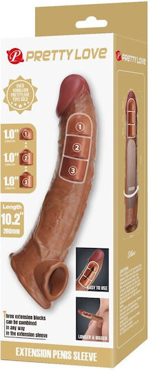 Pretty Love Extension Penis Sleeve 10 2" Brown