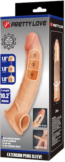 Pretty Love Extension Penis Sleeve 10 2" Flesh