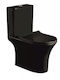 Ovales Set Boden-WC Schwarze