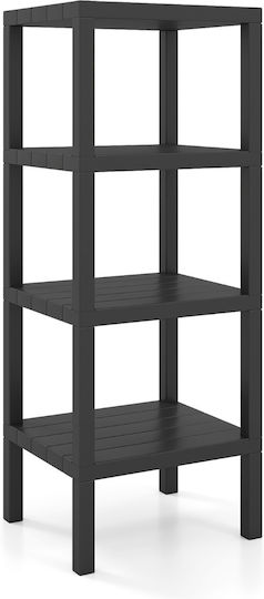 Costway Επιδαπέδια Ραφιέρα Μπάνιου Πλαστική 99x32.5x38cm Μαύρη