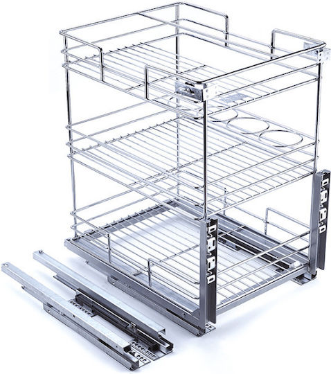 Wire Base Basket Three-Tier Telescopic Brake Box 50cm