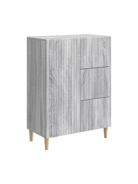 Wooden Sideboard with Drawers Gray Sonoma 66x34.5x90cm