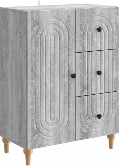 Bufet Din Lemn cu Sertare Sonoma Gri 66x34.5x90cm