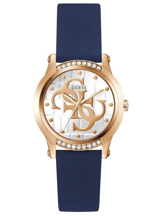 Guess Annette Womens Watch 36mm Chronograph Battery with Navy Blue Rubber Strap