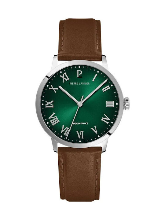 Pierre Lannier Men's Battery Watch With Brown L...