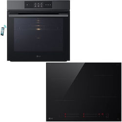 LG Άνω Πάγκου με Επαγωγικές Εστίες Μαύρος WSED7665B + CI5Z2423BN