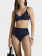 Bikini Bottoms Slip High Waist Navy Blue